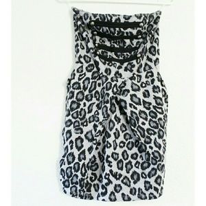 Monochrome cheetah print dress